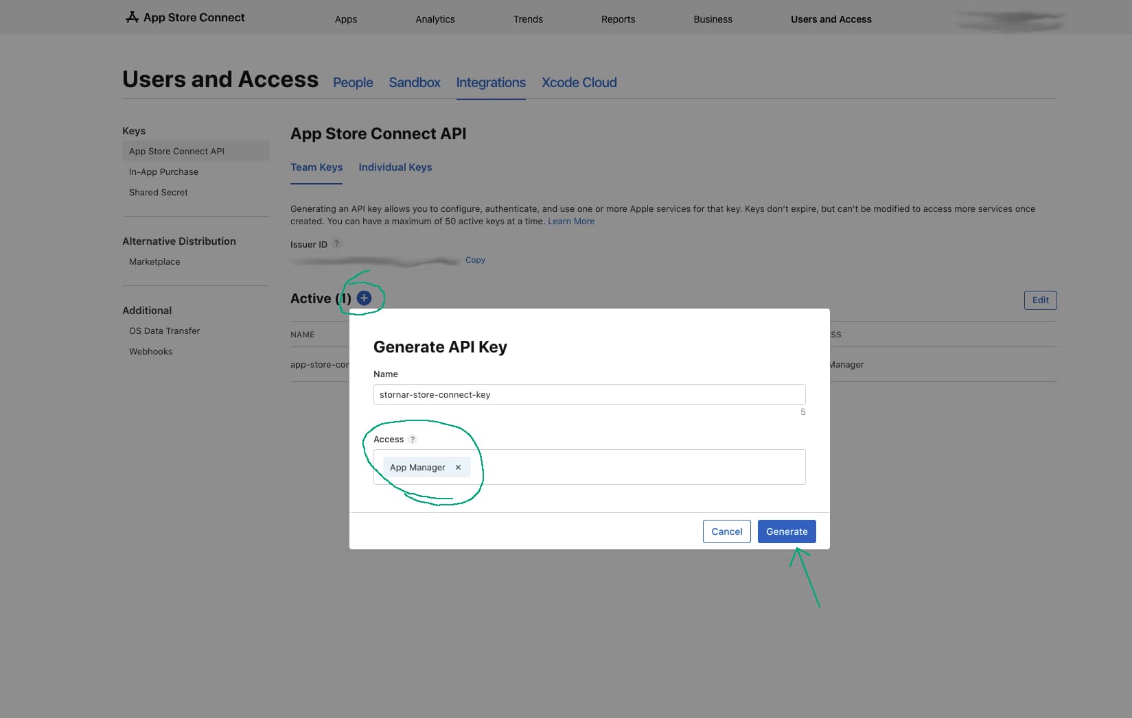 Generate a New API Key screenshot 1