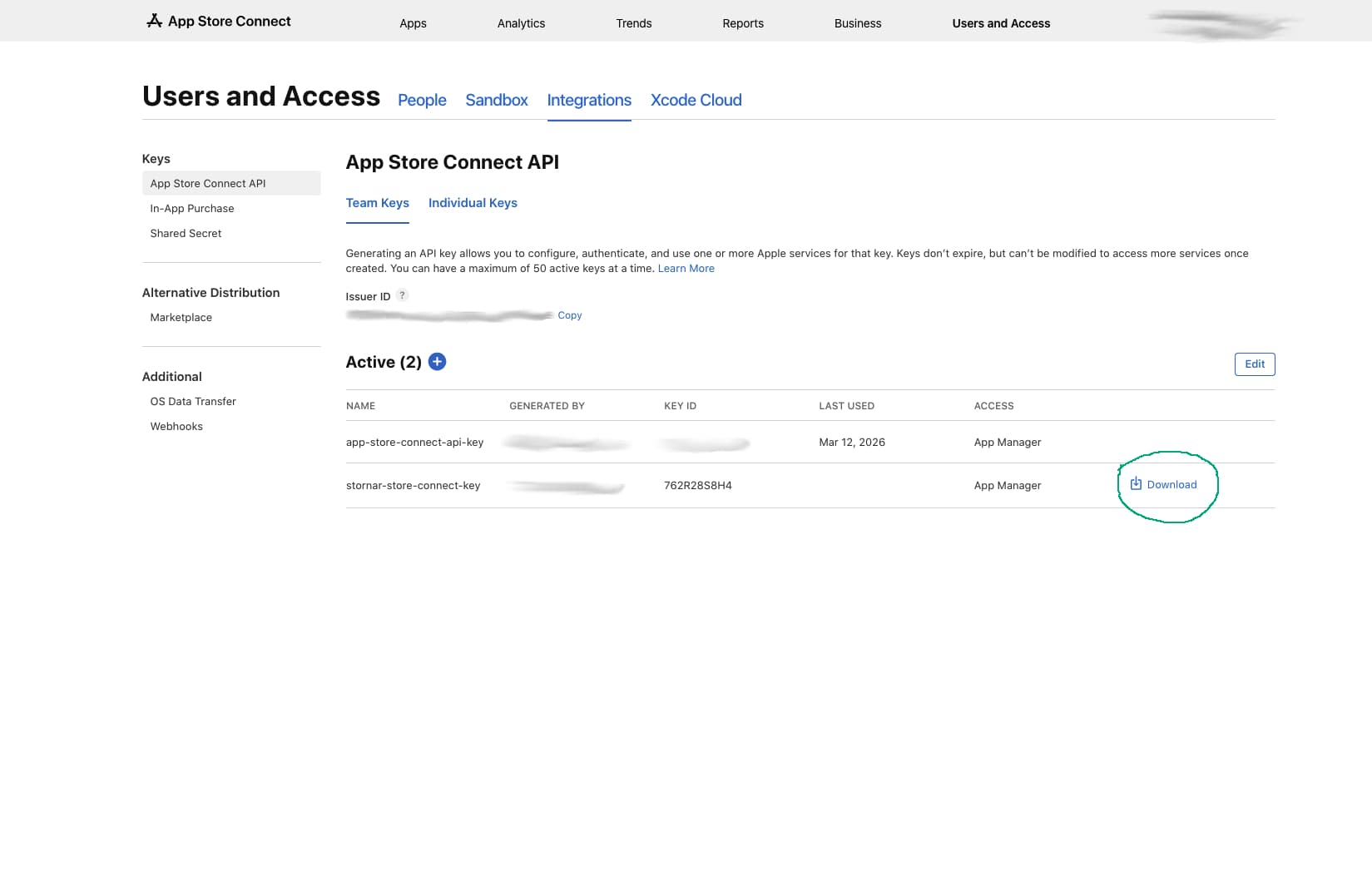 Download the .p8 Key File screenshot 1