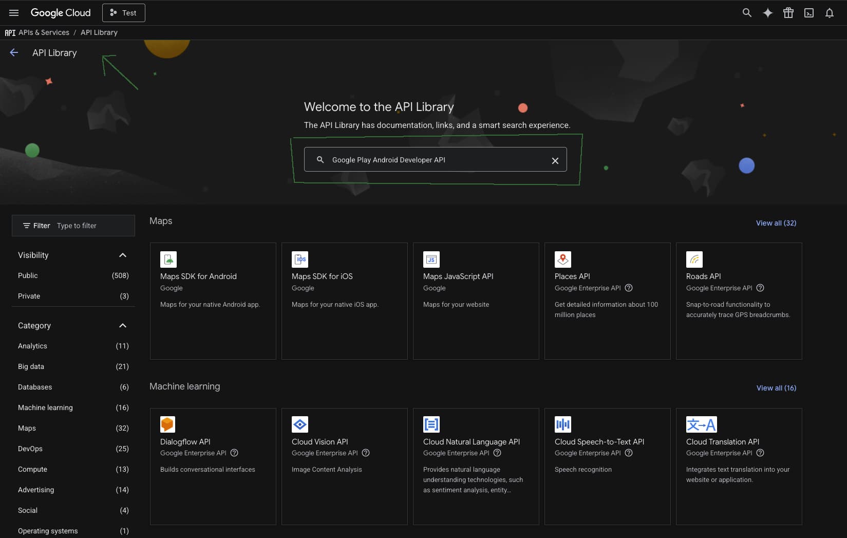 Enable the Google Play Android Developer API screenshot 1