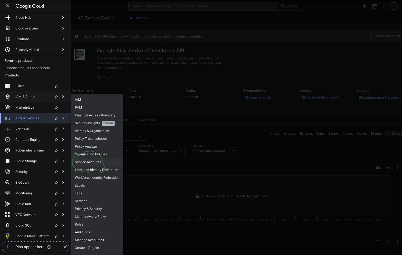 Create a Service Account screenshot 1