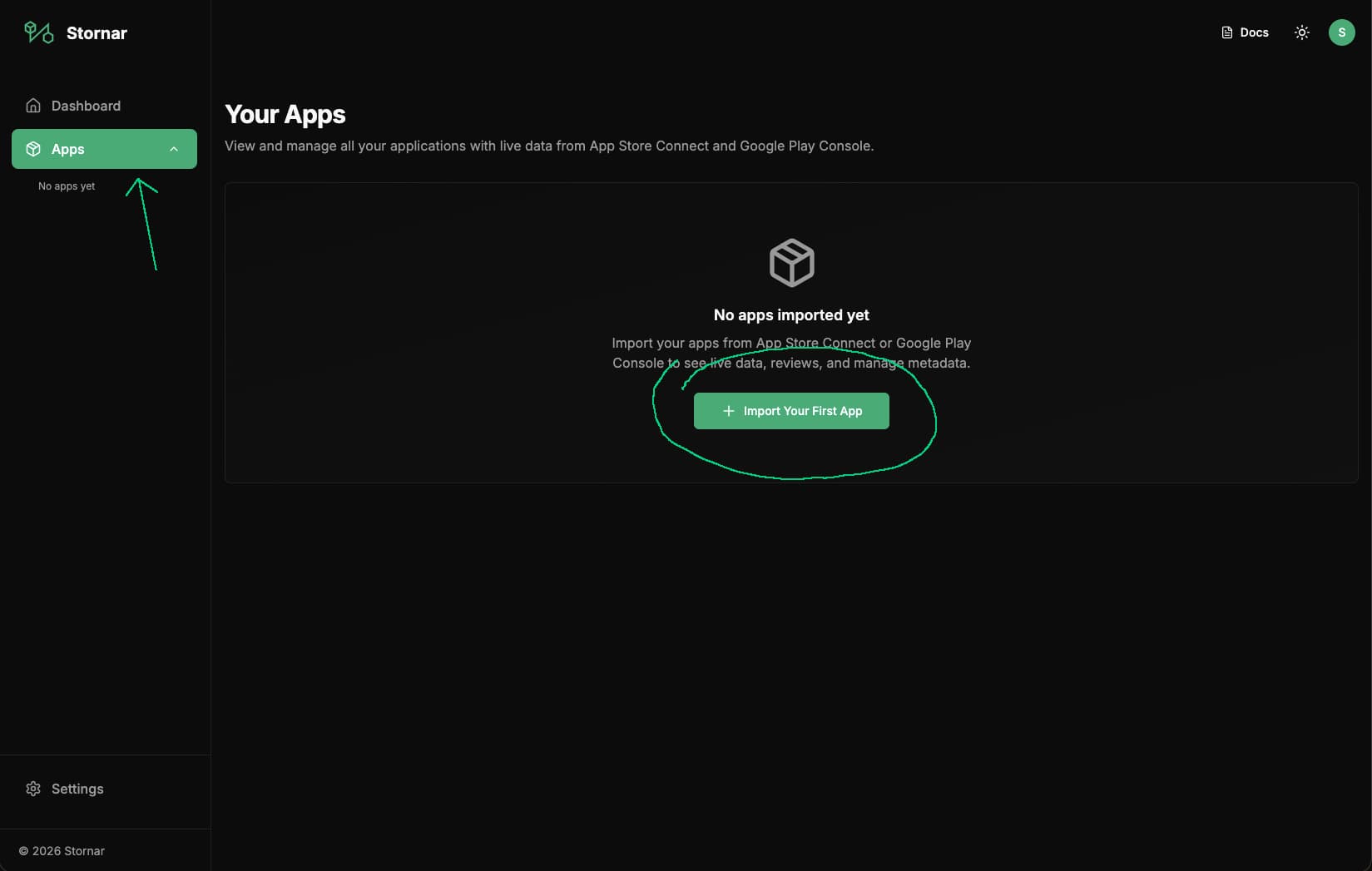 Go to Apps & Import Your First App screenshot 1